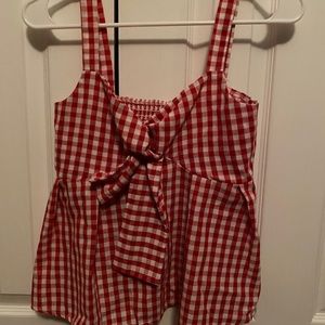 Plaid Tank Top, Front Bow